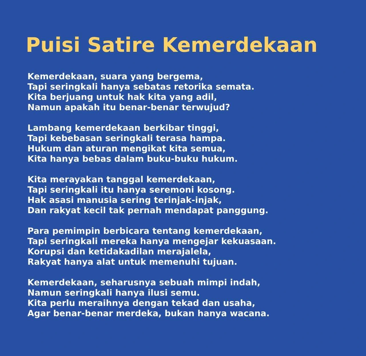 Mengenal Puisi Satire sebagai Senjata Kritik Sastra